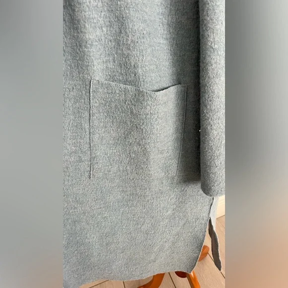 EILEEN FISHER 
Shawl Collar Wool Coat - Blue Steel Medium - Picture 8 of 13